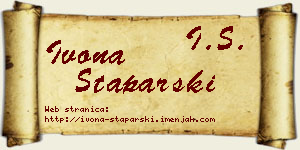 Ivona Staparski vizit kartica